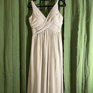 Bill Levkoff Light Gray Chiffon Bridesmaid Dress Size 10 | Formal Evening Gown